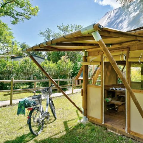 TIENDA DE LONA Y MADERA 2 personas - BIVOUAC PERCHE CYCLO Sin instalaciones sanitarias