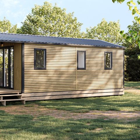 Mobilheim 4 Personen - COTTAGE Premium 2ch 29m² 2 Zimmer + TV + Geschirrspüler + Klimaanlage + Plancha + XL-Terrasse