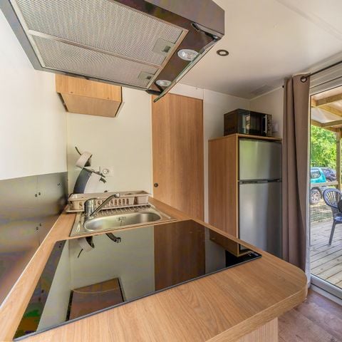 MOBILHOME 6 personnes - COTTAGE Premium SPA privé  35m² 3 ch + TV + Lave-vaisselle + climatisation + plancha + terrasse XL