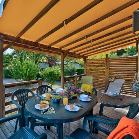 MOBILHOME 6 personnes -  Mobil home Premium 31m² (3 chambres) + terrasse couverte + Lave vaisselle + TV + Climatisation 6 pers