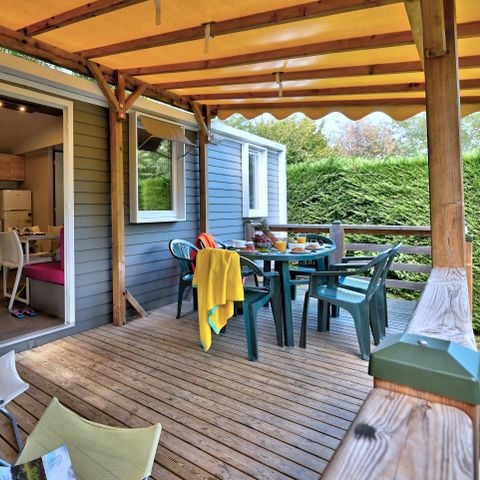 BUNGALOW 6 personnes -  Mobil home Premium 31m² (3 chambres) + terrasse couverte + Lave vaisselle + TV + Climatisation 6 pers