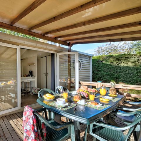 CASA MOBILE 6 persone - Casa mobile Premium 29m² (2 camere) + terrazza coperta + Lavastoviglie + TV + Aria condizionata 4/6 pers.