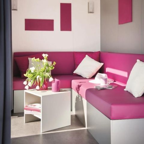 CASA MOBILE 6 persone - Casa mobile Premium 29m² (2 camere) + terrazza coperta + Lavastoviglie + TV + Aria condizionata 4/6 pers.