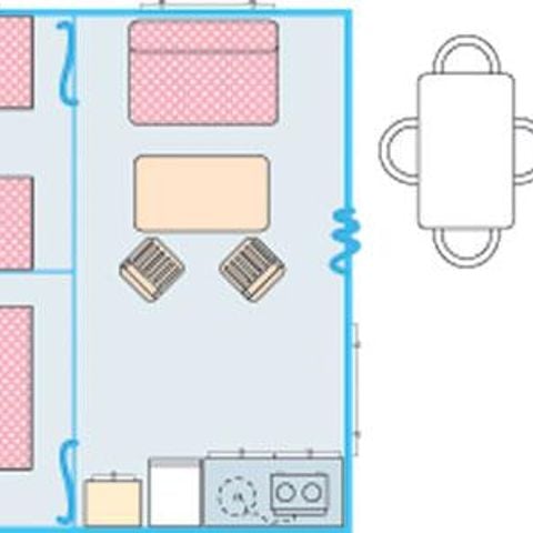 CASA MOBILE 6 persone - Bungalow Funflower Standard 25m² (2 camere) - senza bagno privato 4/5 pers.