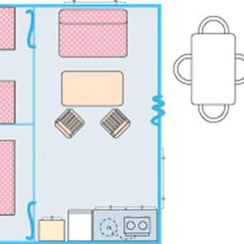 MOBILHOME 6 personnes - Bungalow Funflower Standard 25m² (2 chambres) - sans sanitaires privés 4/5 pers