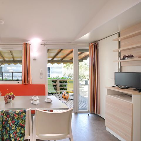 MOBILHOME 6 personas -  Mobil home Confort 31m² (3 habitaciones) + terraza cubierta + TV 6 pers