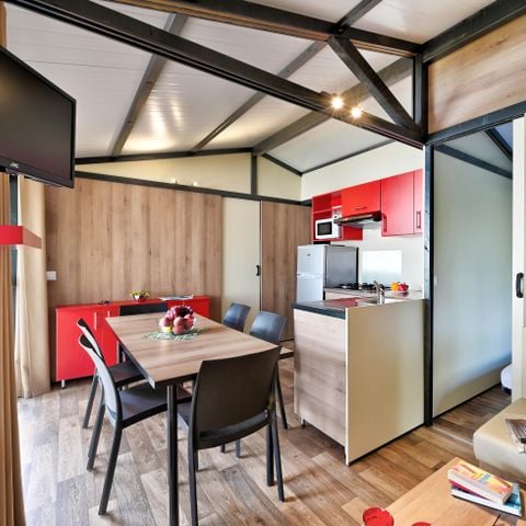 Chalet 6 personen - Chalet Confort 35m² (3 Zimmer) + überdachte Terrasse + TV 6 Pers.