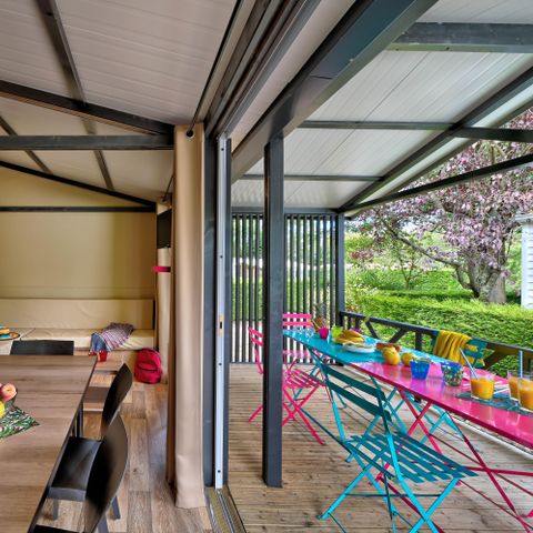 CHALET 6 personas - Chalet Confort 35m² (3 habitaciones) + terraza cubierta + TV 6 pers