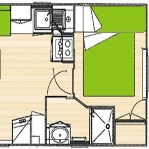 Mobilheim 5 Personen - Mobilheim für 5 Personen, 2 Schlafzimmer