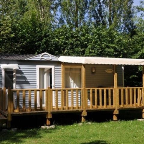 BUNGALOW 4 personnes - Le Chêne (2 chambres) Arrivée Dimanche - BORD RIVIERE - Grande terrasse - TV - Free Wifi*