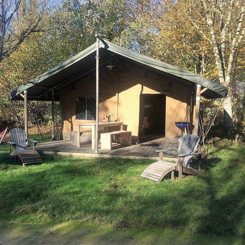 Safarizelt 6 personen - Zelt Lodge Safari 35 m² - 2 Zimmer - 10 m² überdachte Terrasse
