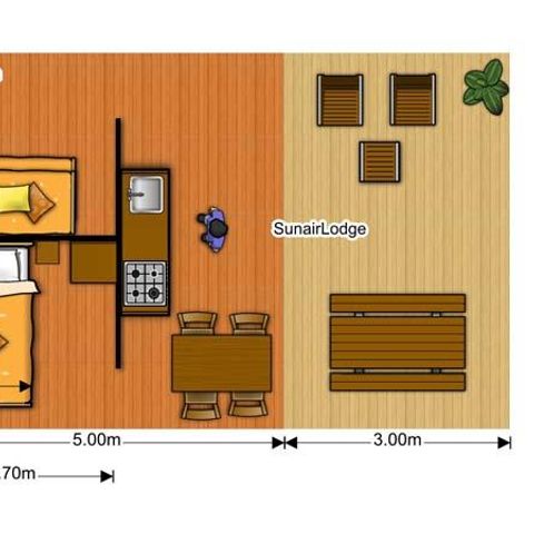 SafariZelt 4 Personen - Zelt Luxe Lodge Safari Sonntag Flussufer 40 m2