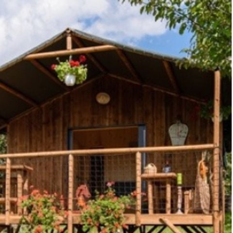 CASA MOBILE 5 persone - cottage premium Dimanche (2022) in riva al fiume, 2 camere da letto, terrazza coperta 5 pers