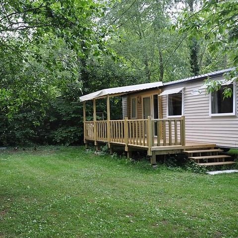 MOBILHOME 6 personnes - Le Platane (3 chambres) BORD RIVIERE - Grande terrasse - TV
