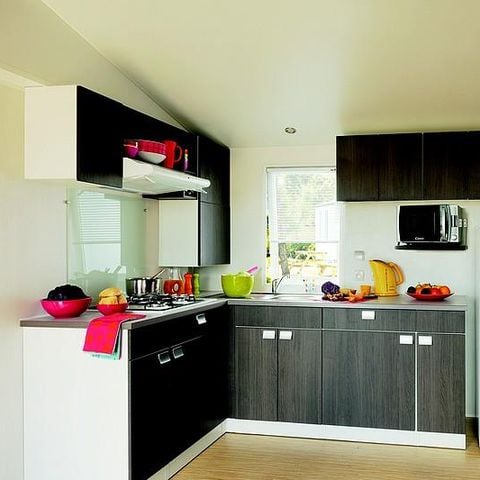 Stacaravan 6 personen - Stacaravan Le Platane (3 slaapkamers) RIVIER FRONT - Groot terras - TV