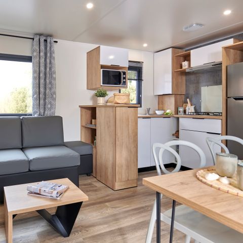 Mobilheim 6 personen - Ecrin Vert Premium 36,8m²(3Sch-6Pers)+2SDB+ halbüberdachte Terrasse 20m² + LV + C