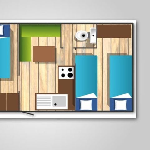 MOBILHOME 4 personnes - Super Bambi (sans douche - eau froide seulement)