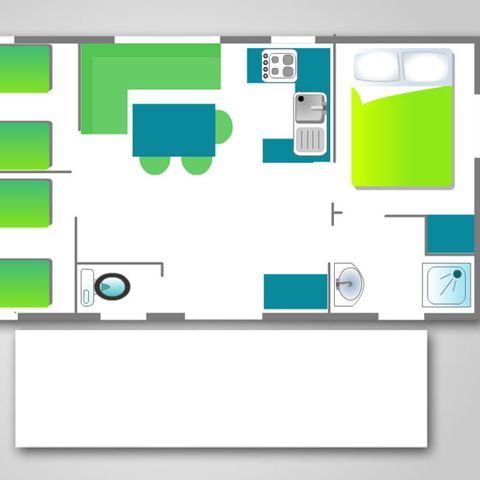 MOBILHOME 6 personas - 3 habitaciones