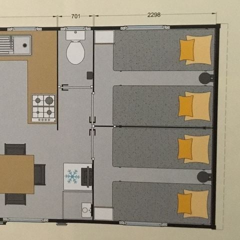 Stacaravan 6 personen - Stacaravan met 3 slaapkamers
