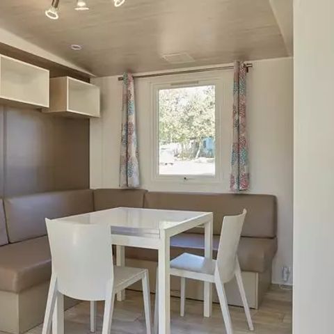 Mobilheim 6 Personen - Comfort | 3 Schlafz. | 6 Pers. | Erhöhte Terrasse | Klimaanlage