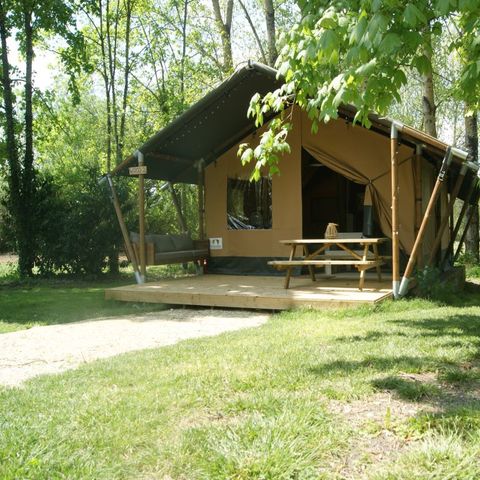 Tente en toile et en bois 5 personnes - TENTE WOOD (SANS SANITAIRES)