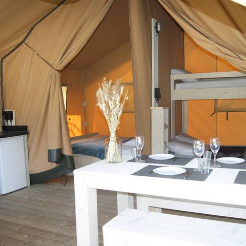 Tente en toile et en bois 5 personnes - TENTE WOOD (SANS SANITAIRES)