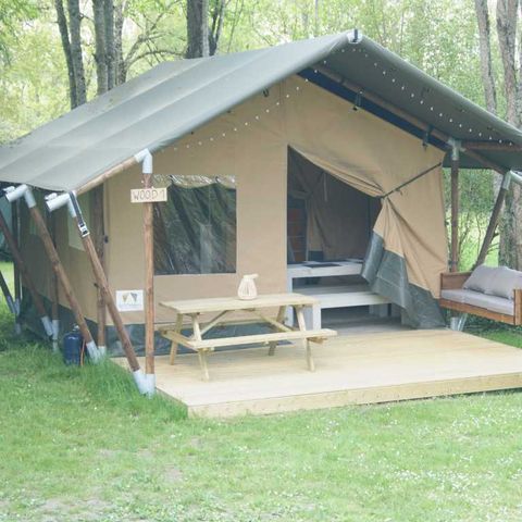 Tente en toile et en bois 5 personnes - TENTE WOOD (SANS SANITAIRES)