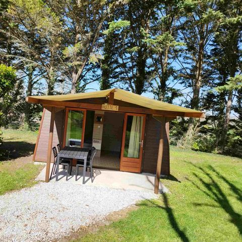 Canvas and wooden tent 3 persons - HUT (WITHOUT SANITARY FACILITIES)