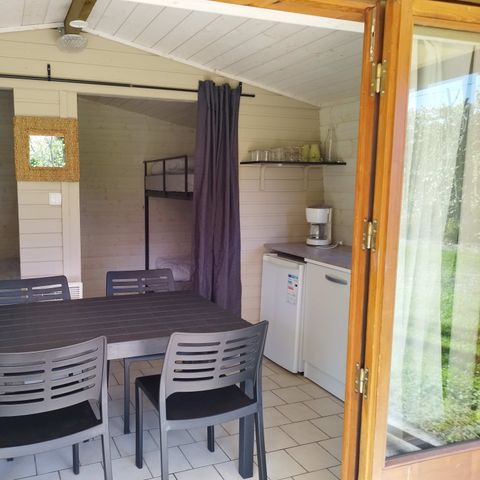 Canvas and wooden tent 4 persons - HUT (WITHOUT SANITARY FACILITIES)