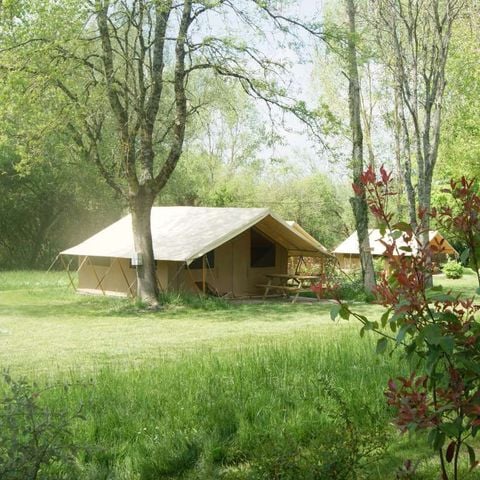 Tente en toile et en bois 4 personnes - TENTE SAFARI (SANS SANITAIRES)