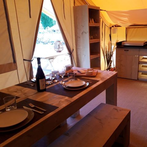 Tente en toile et en bois 4 personnes - TENTE SAFARI (SANS SANITAIRES)