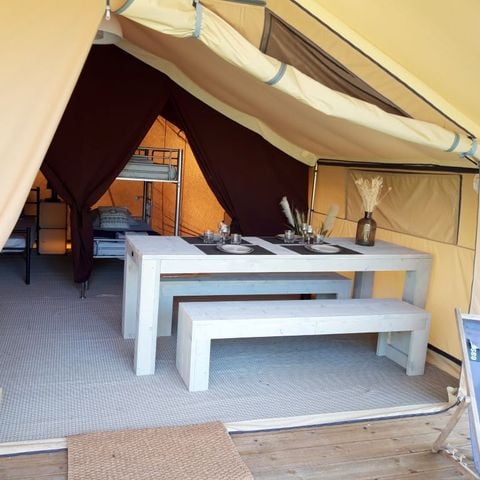 Tente en toile et en bois 4 personnes - TENTE SAFARI (SANS SANITAIRES)