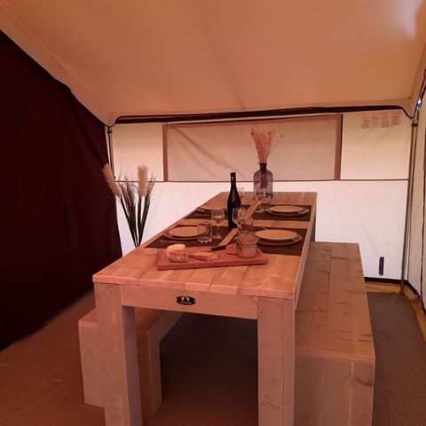 Tente en toile et en bois 4 personnes - TENTE SAFARI (SANS SANITAIRES)