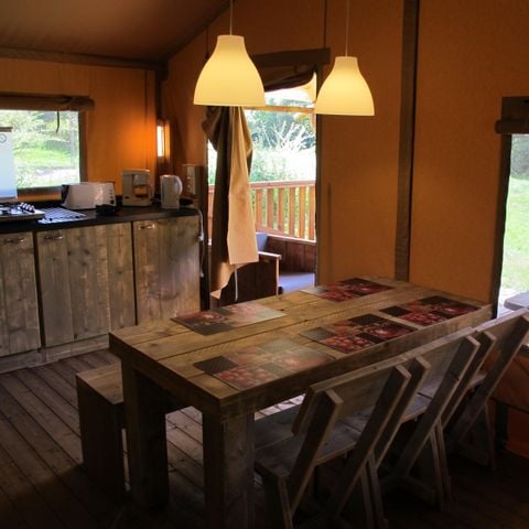 TENDA IN TELA E LEGNO 5 persone - Safari, 2 camere da letto con terrazza coperta, 38m².