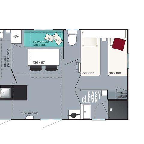 MOBILE HOME 4 people - SAVOIE 26m² - 2 bedrooms + Air conditioning
