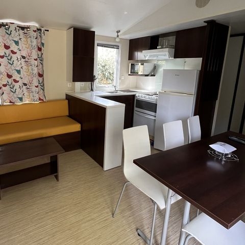 Mobilheim 6 Personen - Classic XL | 3 Schlafz. | 6 Pers. | Hochterrasse | 2 Bäder | TV