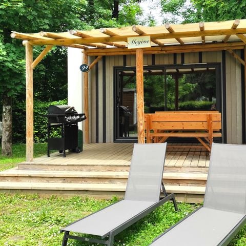 Stacaravan 3 personen - Hotel 1 kamer (bed 160 + zitbank)