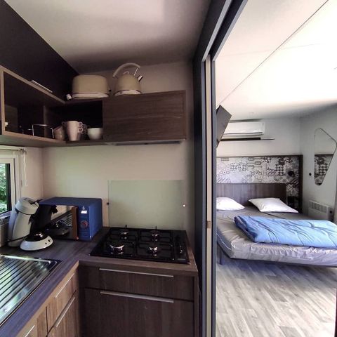 Mobile home 3 persons - Hotel 1 room (bed 160 + bench) DIM/DIM