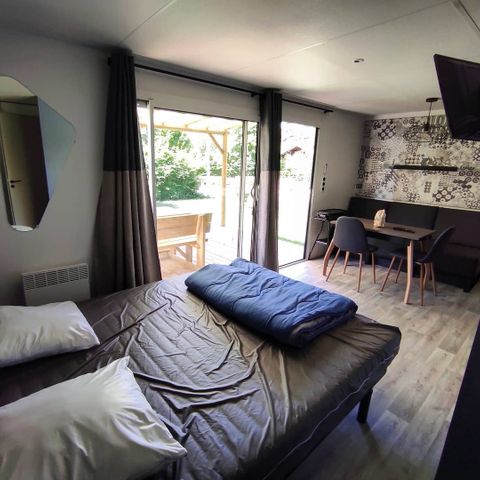 Mobilheim 3 Personen - Hotelier 1 Zimmer (Bett 160 + Bank) SONNTAG/SONNTAG