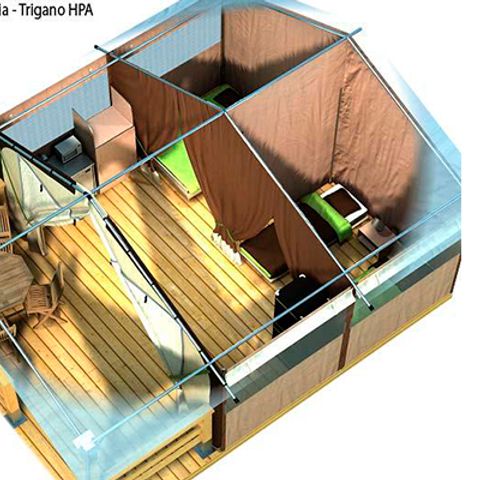 CANVAS BUNGALOW 5 people - African tent (without sanitary facilities)