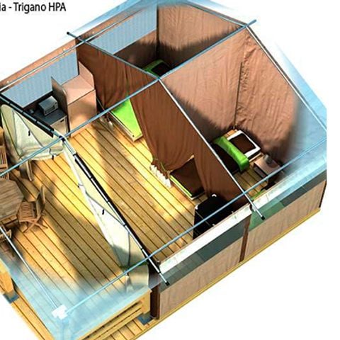 Bungalow toilé 5 personnes - Tente Africaine (sans sanitaires)