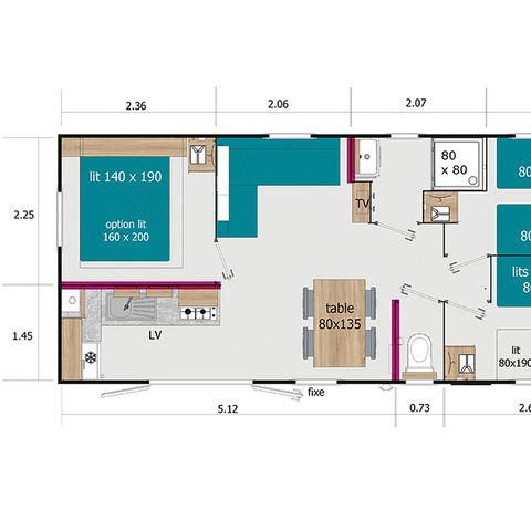 Mobile home 6 persons - 3 bedrooms
