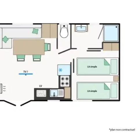 MOBILHOME 4 personnes - Mobile-home PREMIUM OPALE**** 4 Personnes