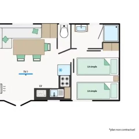 Stacaravan 4 personen - Stacaravan PREMIUM OPALE**** 4 personen