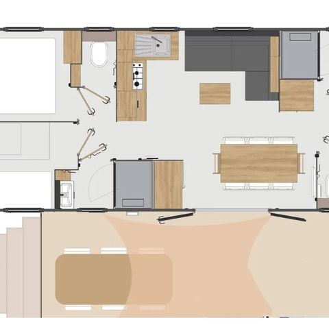 MOBILHOME 8 personnes - Mobile-home ROSEE**** 8 personnes