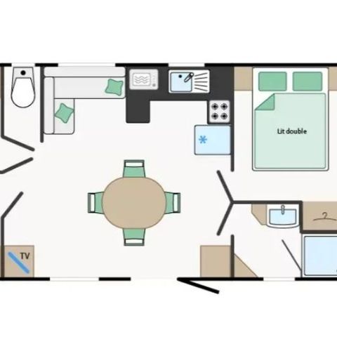 Stacaravan 6 personen - Stacaravan LAGUNE*** 6 slaapplaatsen