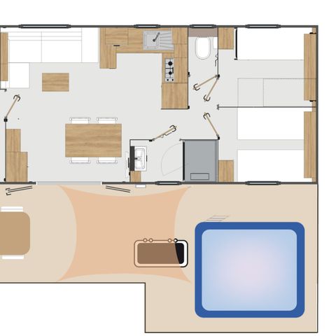 Mobilheim 6 Personen - Mobilheim LUXE AZUR 6 Personen
