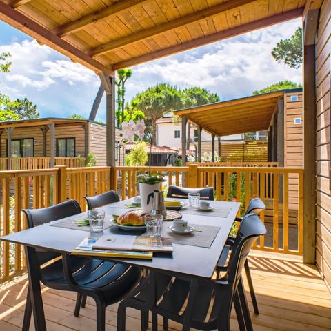 Stacaravan 6 personen - Lodge Deluxe Familie