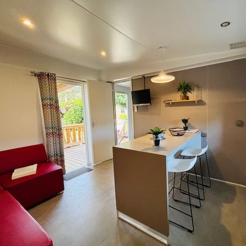 Stacaravan 6 personen - Caribisch - 35m² - 2 slaapkamers - 2 badkamers - Airconditioning
