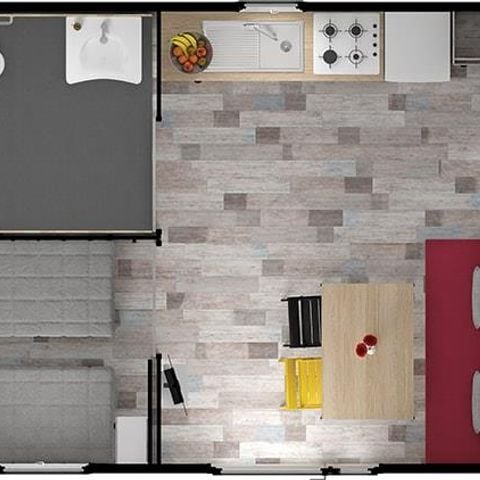 Mobilheim 4 Personen - Komfort 2 Zimmer PMR